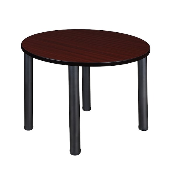 Kee Round Tables > Breakroom Tables > Kee Square & Round Tables, Wood, Metal Top, Mahogany TB36RNDMHBPBK - main